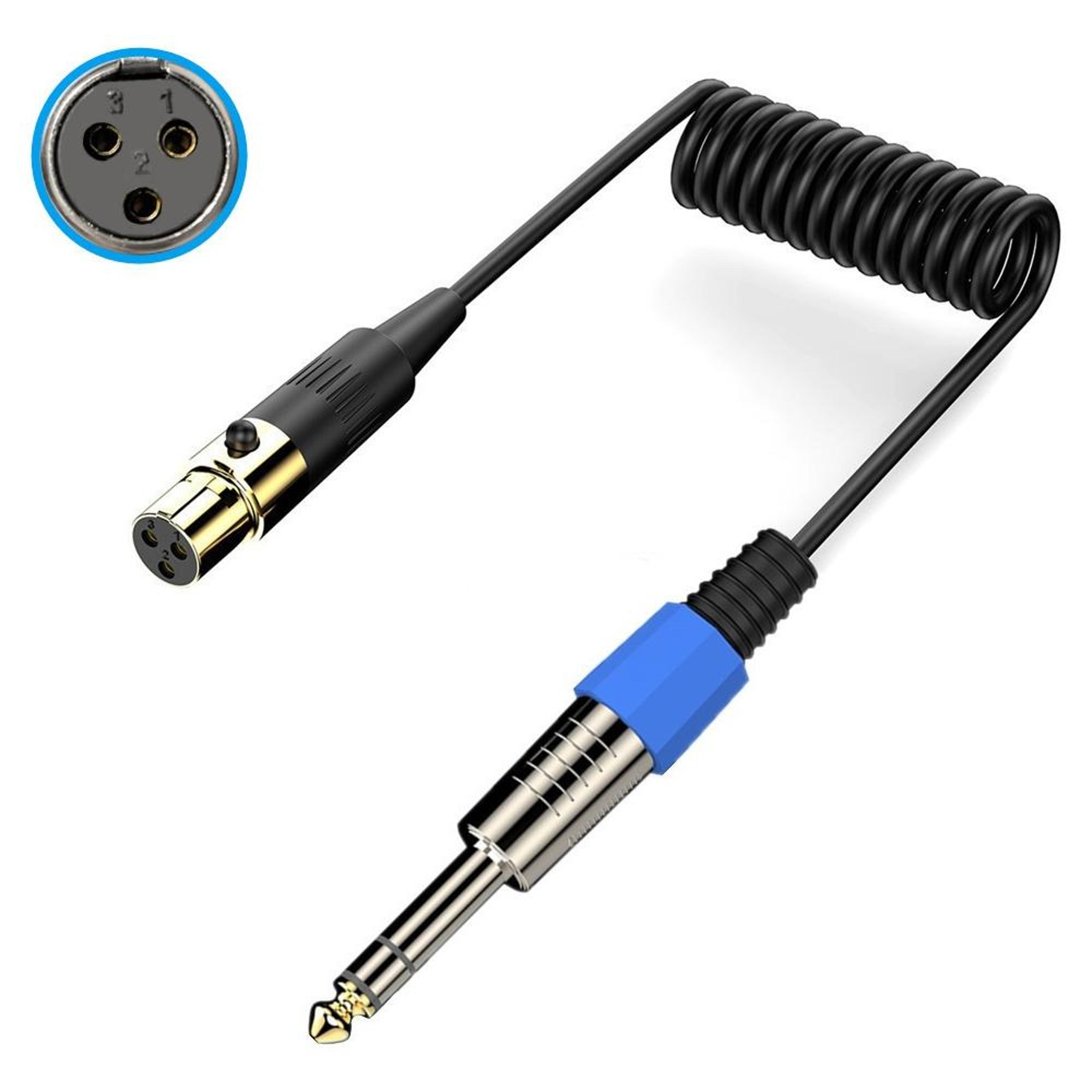 stereo microphone aux audio cable coiled adapter cable