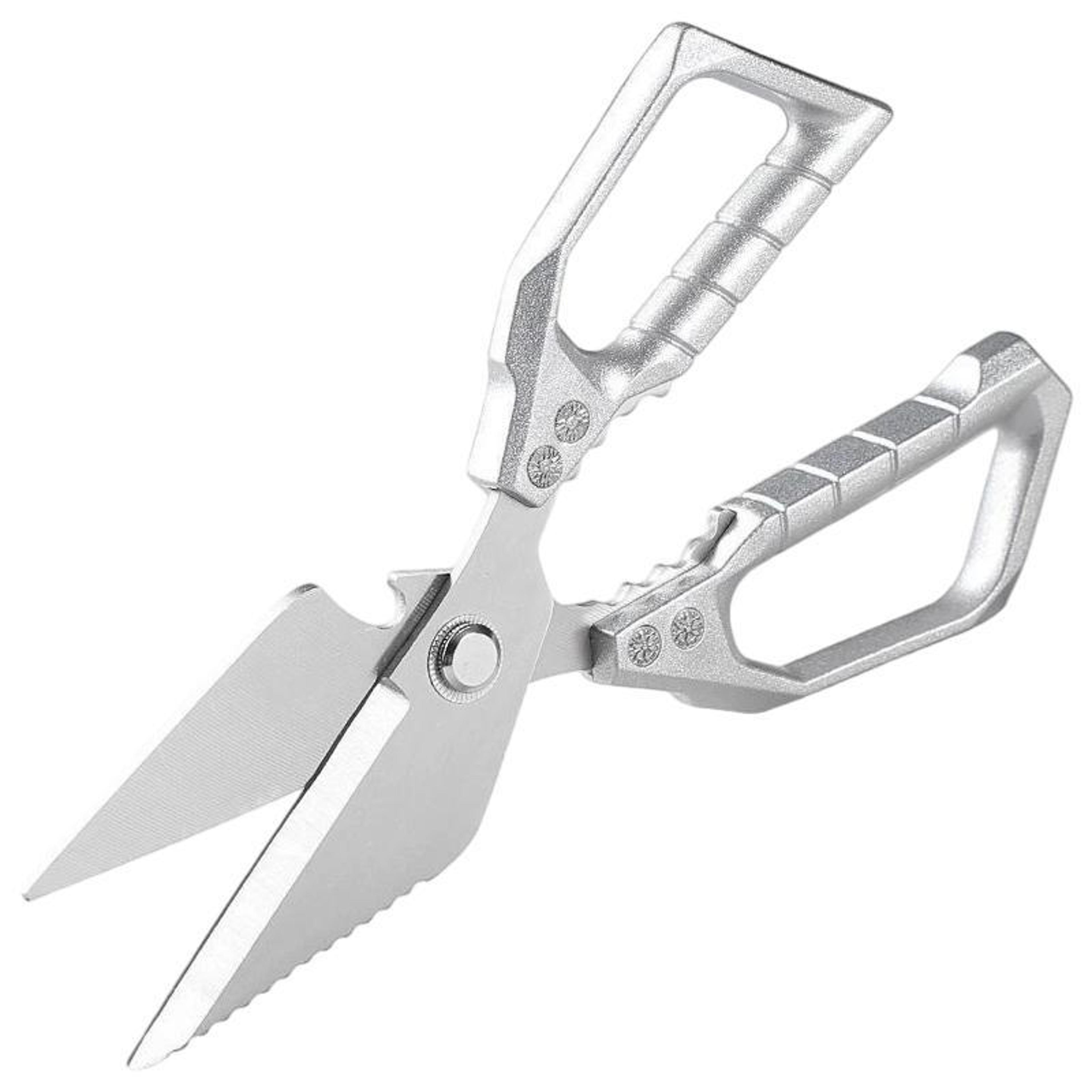 multifunctional stainless steel poultry shears with nutcracker and bottle opener