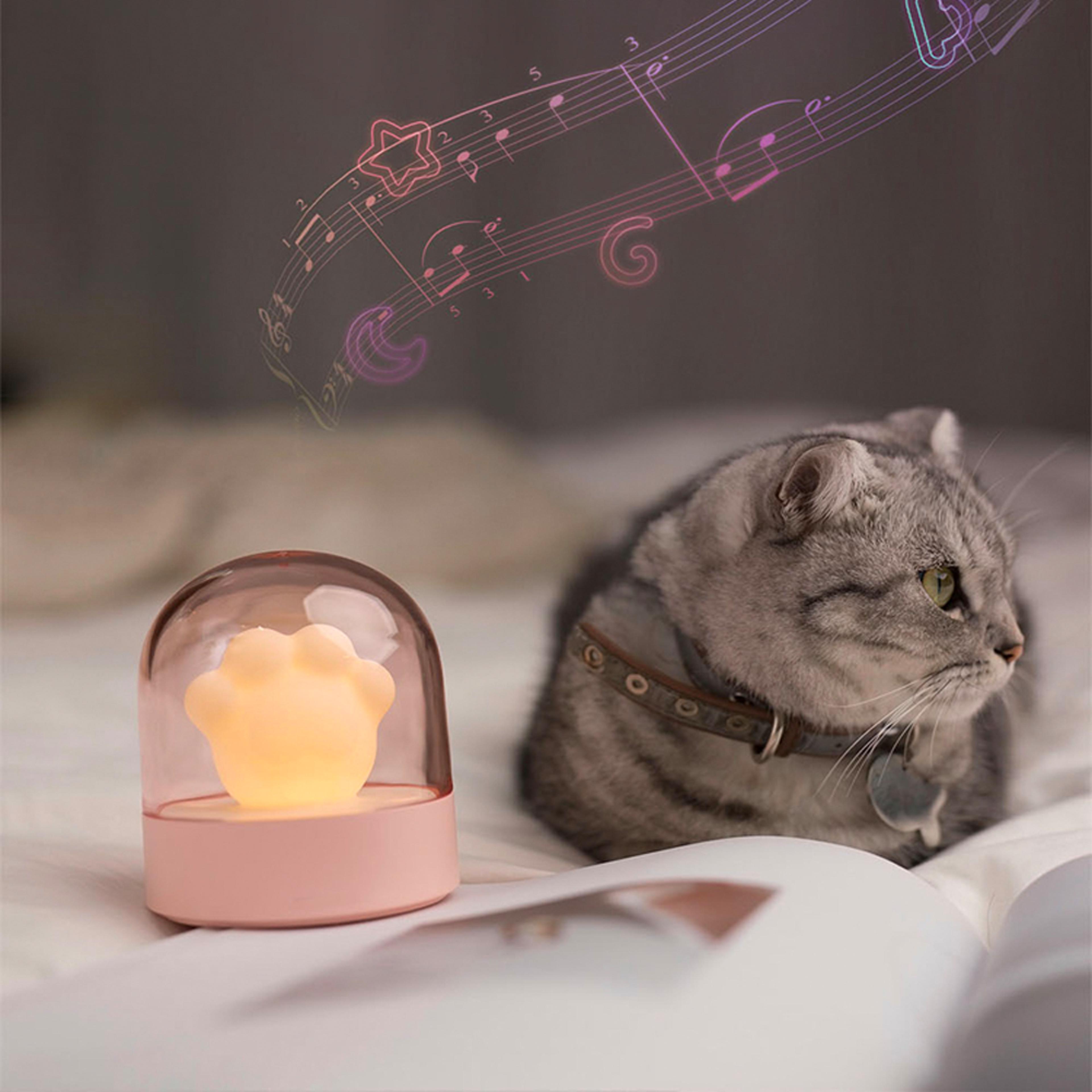 usb chargeable cat paw music nursery night lamp