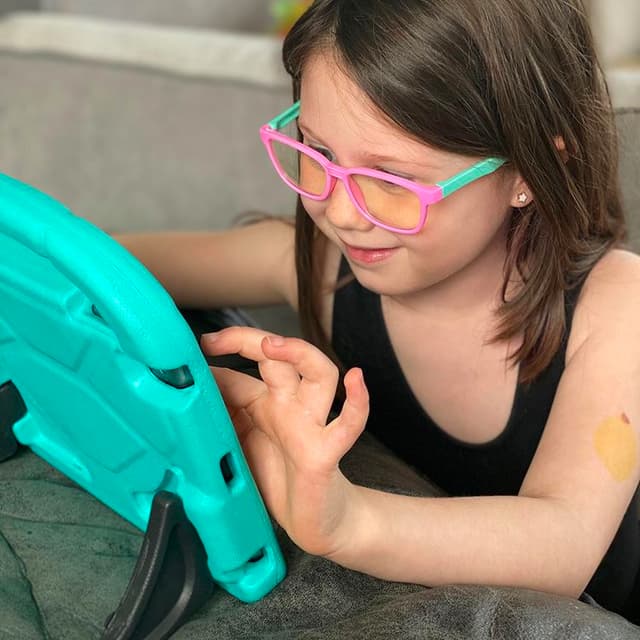 Silicone Flexible Square Blue Light Blocking Kids Glasses
