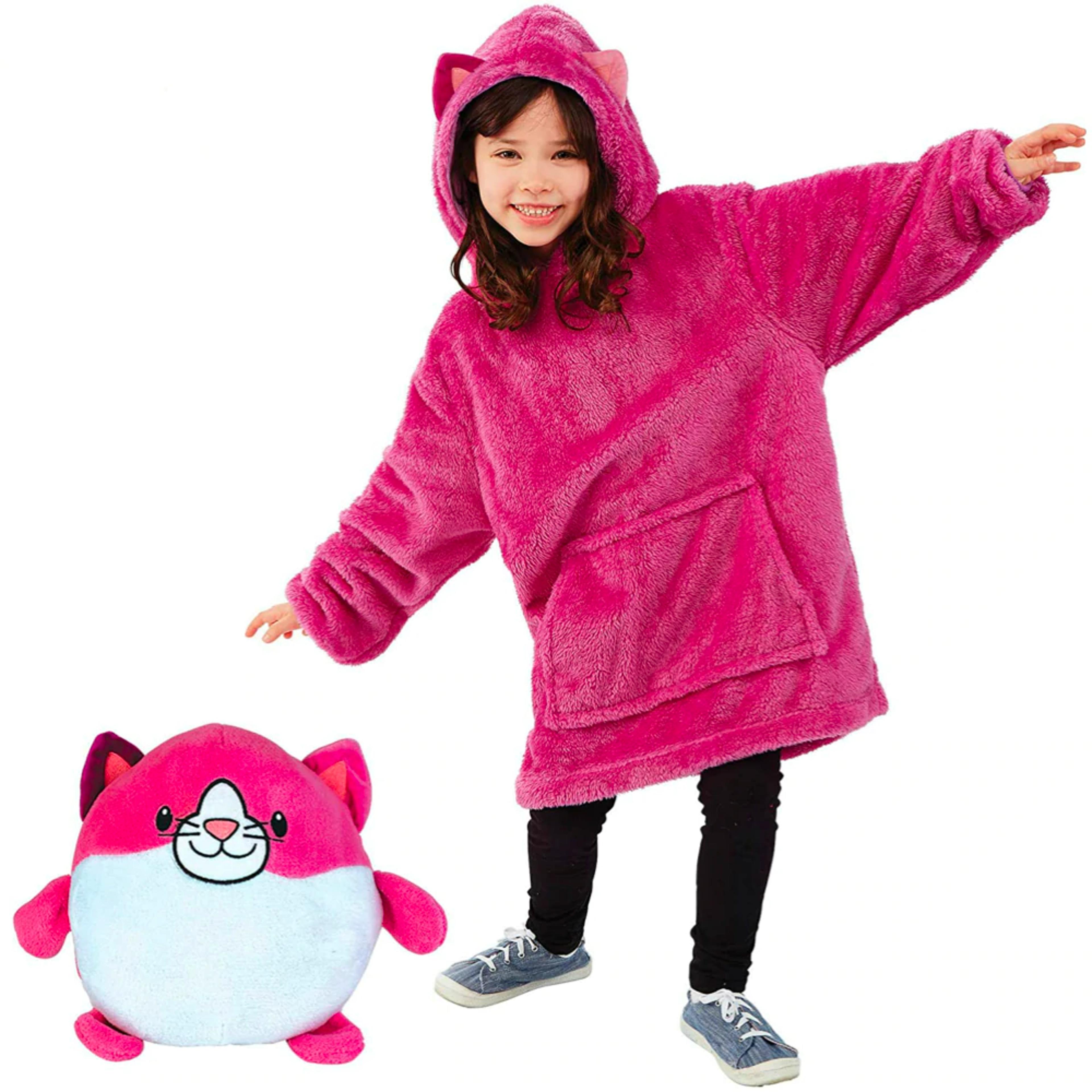 ultra soft animal plush hoodie – convertible stuffed toy & hoodie for