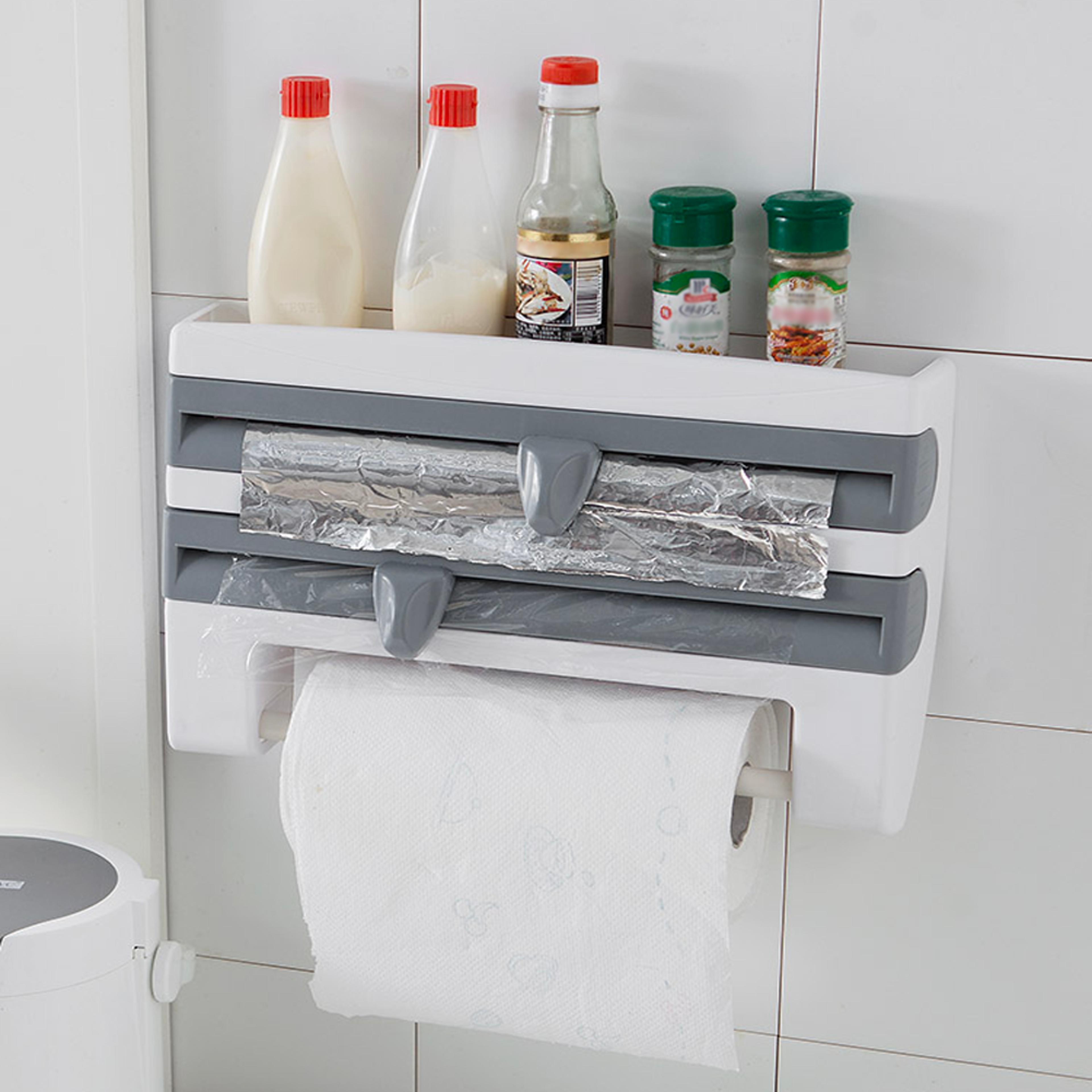 4-in-1 wall mount multi roll holder & rack