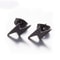 Small Lightning Bolt Stud Earrings black