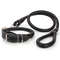 2in1rolledleatherdogcollarleashblack