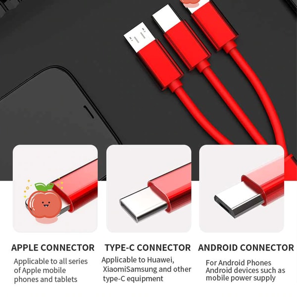 3-in-1 Fast Charging Retracting USB Cable | Inspire Uplift