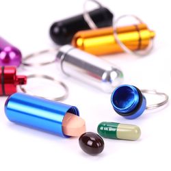 Aluminum Alloy Keychain Pill Holder Bottle