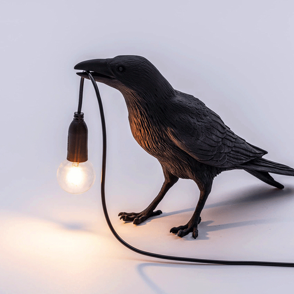 Stylish & Fun Black Raven Bird Crow Lamp 1
