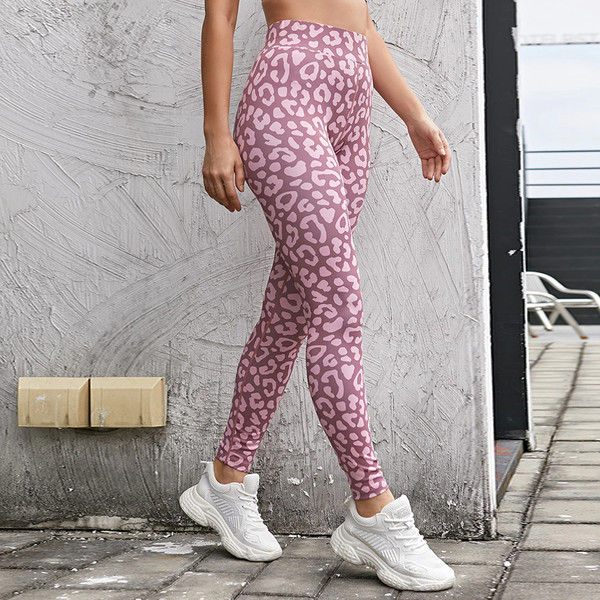 Pink top leopard tights