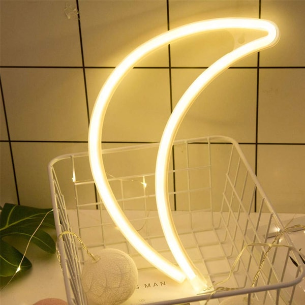 Luminous Neon Moon Sign For A Calm Room Glow - Inspire Uplift