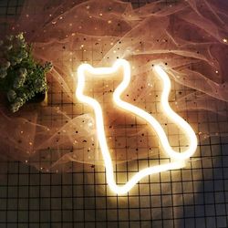 cute cat neon light sign
