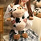 Fluffy cow stuffed animal for home decor