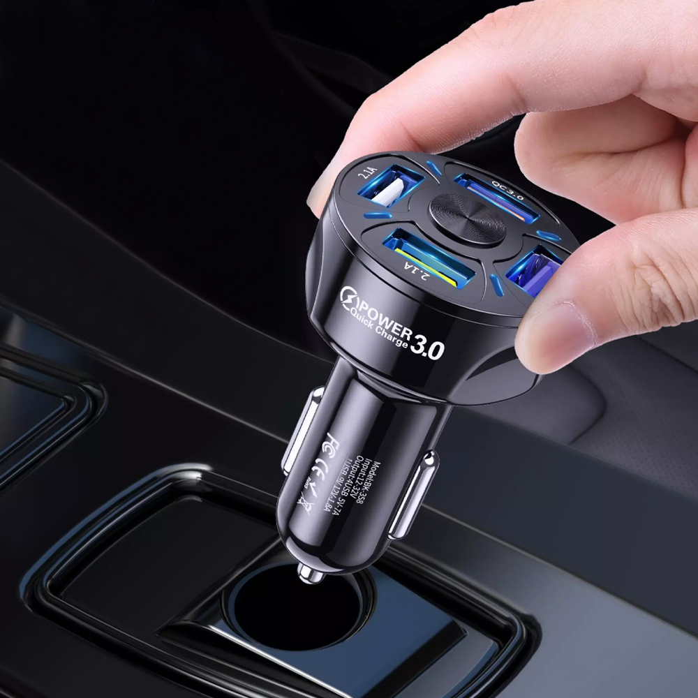 Fast Charging 4Port Car Charger Adapter