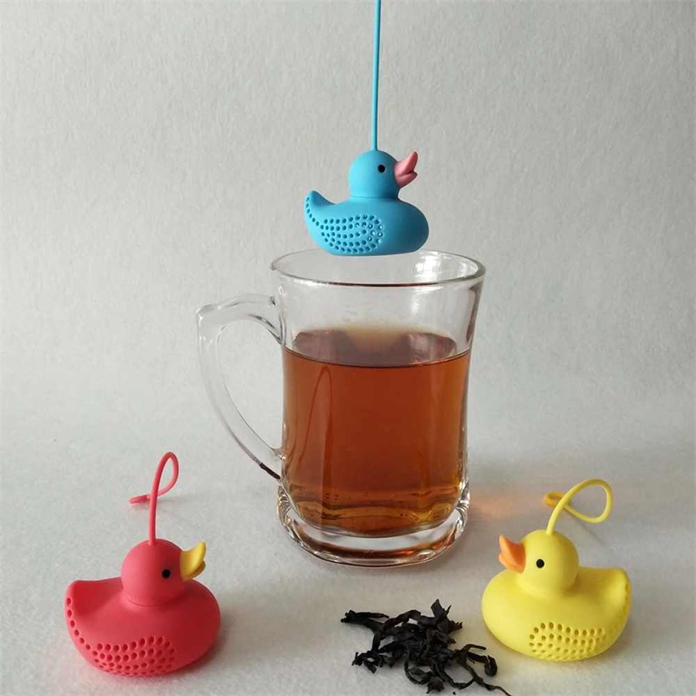 Food Grade Silicone Duck Tea Infuserblue
