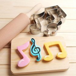 Food Grade Stainless Steel Musical Notes Cookie & Fondant Cutter