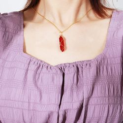 Healing Carnelian Necklace Jewelry With Wrapped Wire