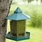 Hexagonal Pavilion Plastic Lighthouse Bird Feeder green