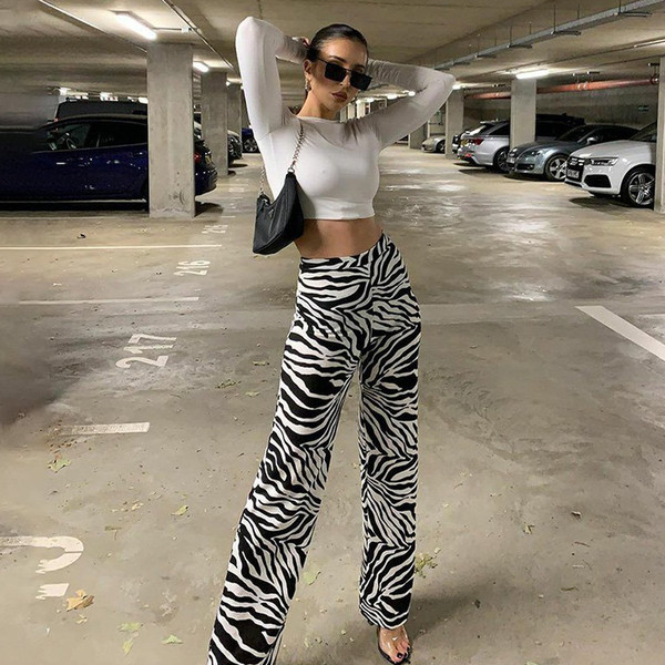 High Waisted Black And White 80's Zebra Pants - Inspire Uplift