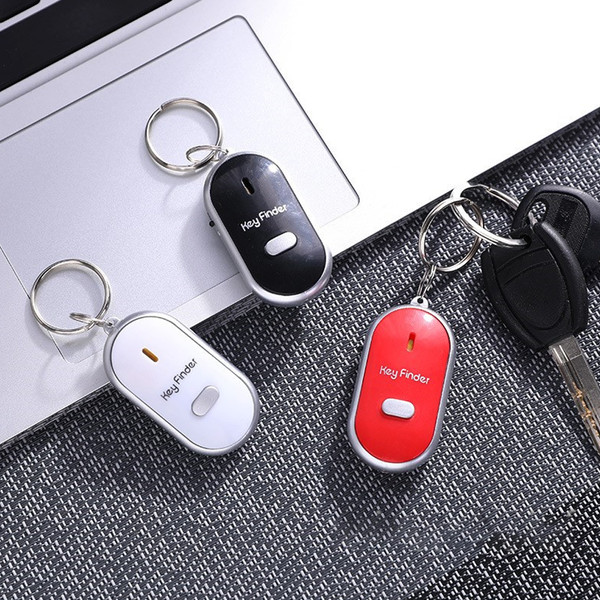 Geneeskunde grijs Gestreept Sound Activated Whistle Key Finder Keychain - Inspire Uplift