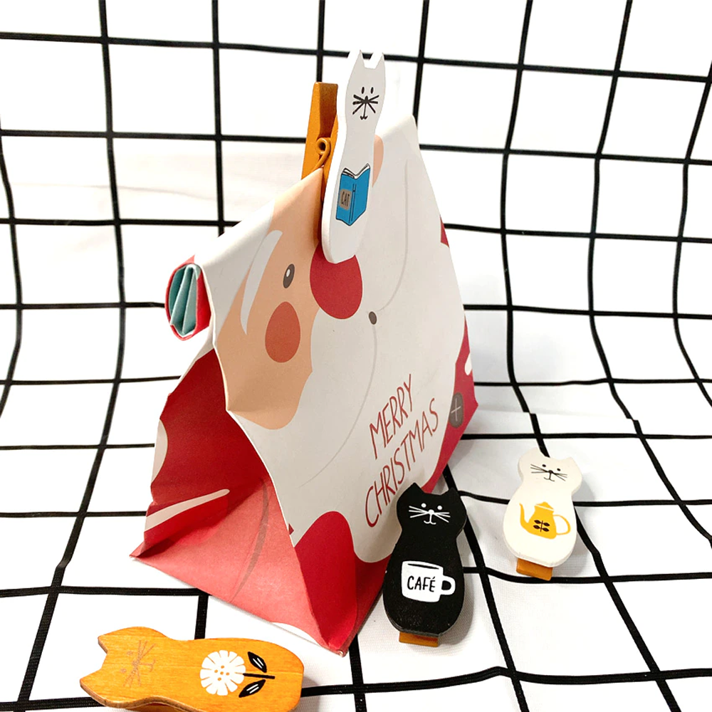 New Lovely Cat Wooden Bag Clips 3