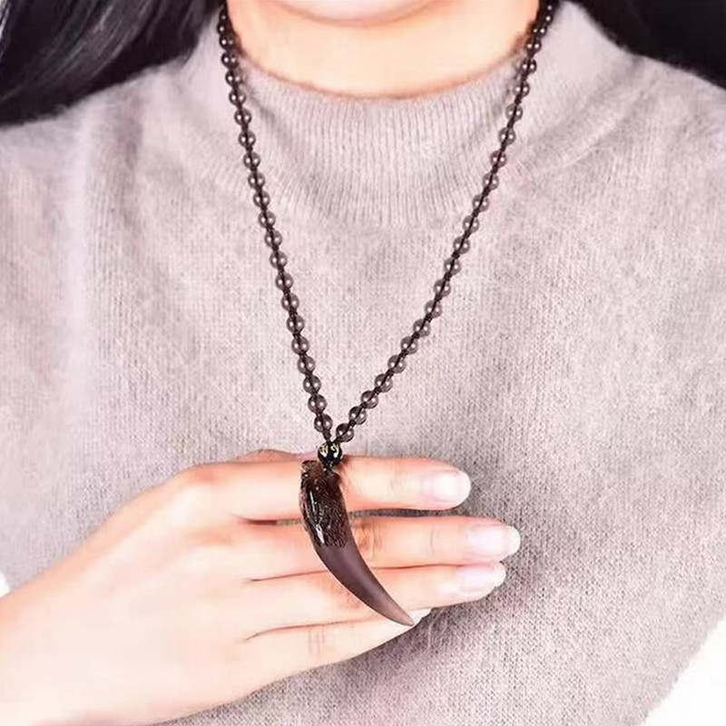 Black Obsidian Spiritual Meaning & Uses 9 Black Obsidian Wolf Pendant Necklace