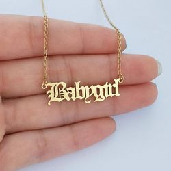 Old English Babygirl Pendant Necklace