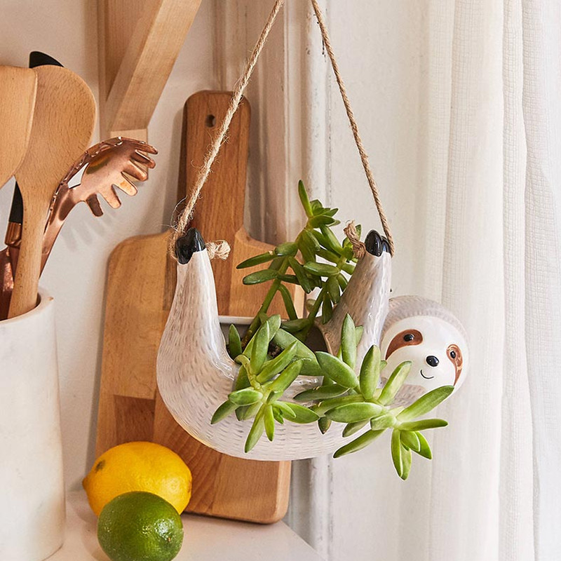 Sloth Hanging Planter For Succulents & Indoor Plants 1