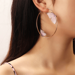 small and large butterfly hoops earrings