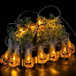 led halloween pumpkin string lights