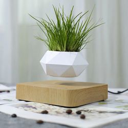 magnetic levitating plant pot for bonsai, real & fake plants