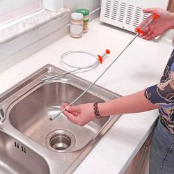 spring pipe dredging bendable hook clip tool