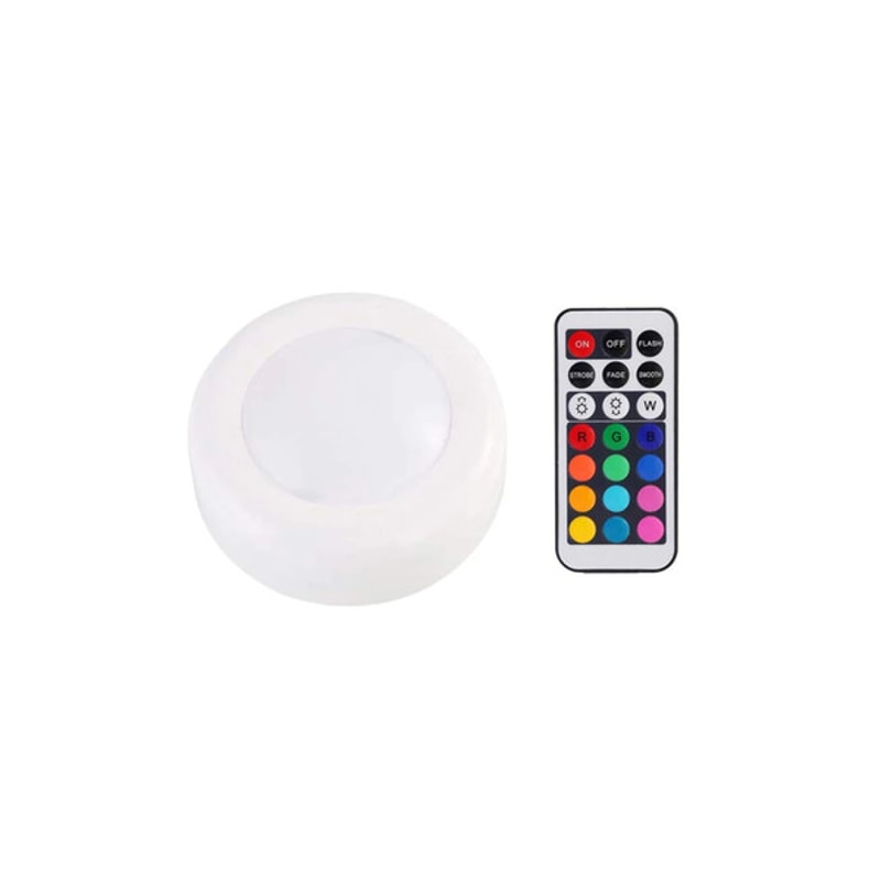 13 Color Self-Adhesive LED Push Lights With Remote 1pcs