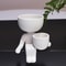 Human Shaped Ceramic Sitting Flower Pots white 2