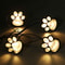 Led solar paw print lights