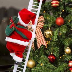 santa climbing ladder christmas decorations