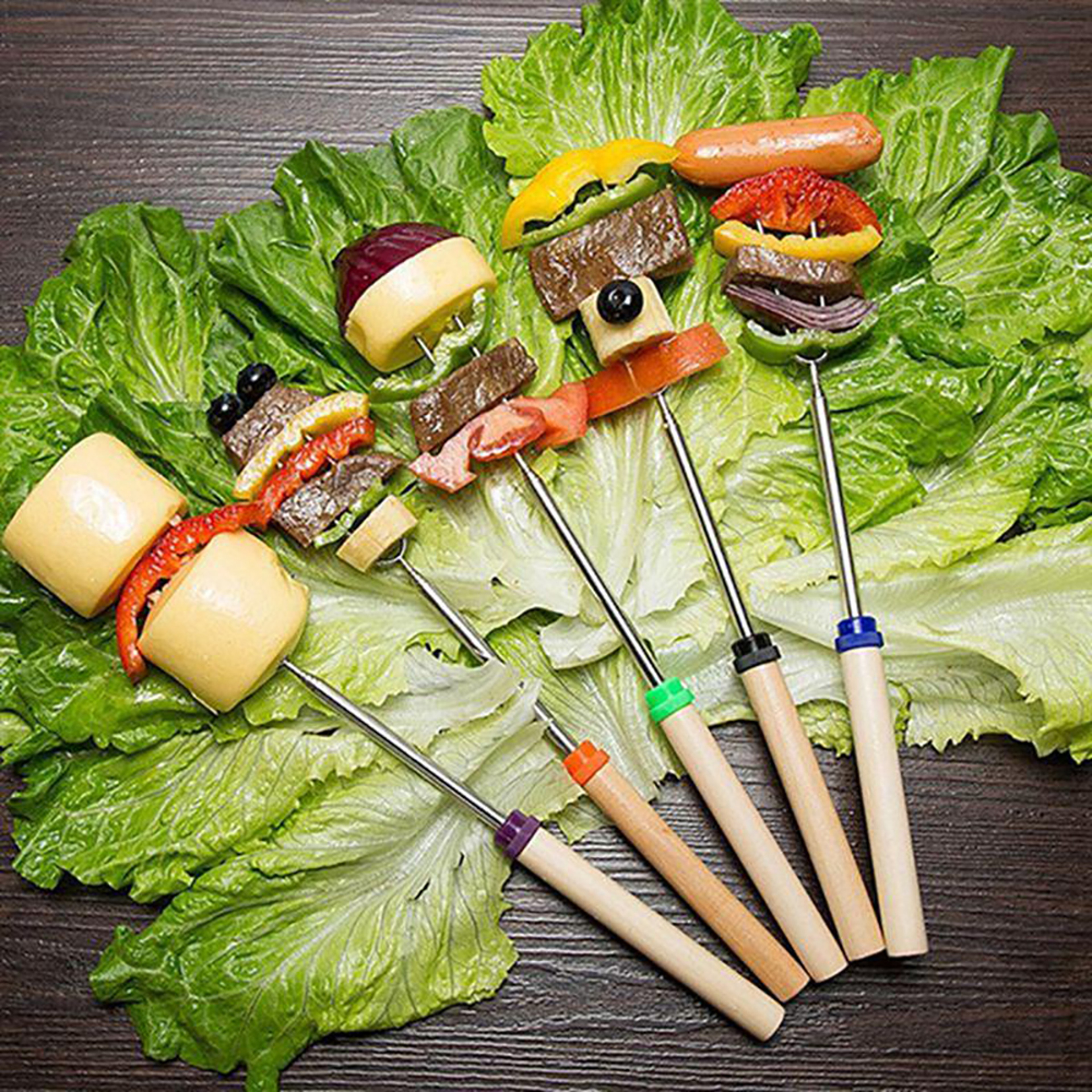 Extendable Stainless Steel Marshmallow Roasting Sticks With Extendable Stainless Steel Marshmallow Roasting Sticks With