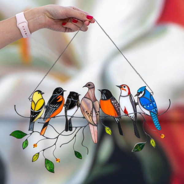 Birds Stained Window Panel Hangings.png