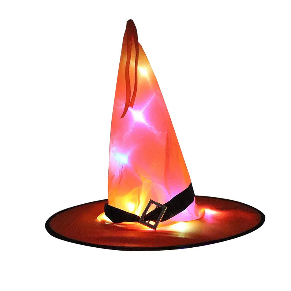 Hanging Halloween Witch Hat Lights orange
