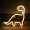 Cute Glowing Neon Dinosaurs Sign warm white