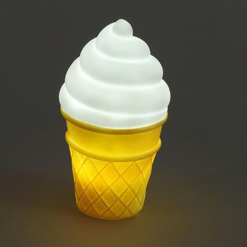 Battery Powered Icecream Cone Night Lamp white