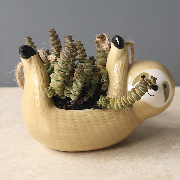 Sloth Hanging Planter For Succulents & Indoor Plants1.png
