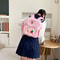 Pink Backpack With Strawberry Pattern