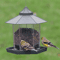 Hexagonal Pavilion Plastic Lighthouse Bird Feeder black