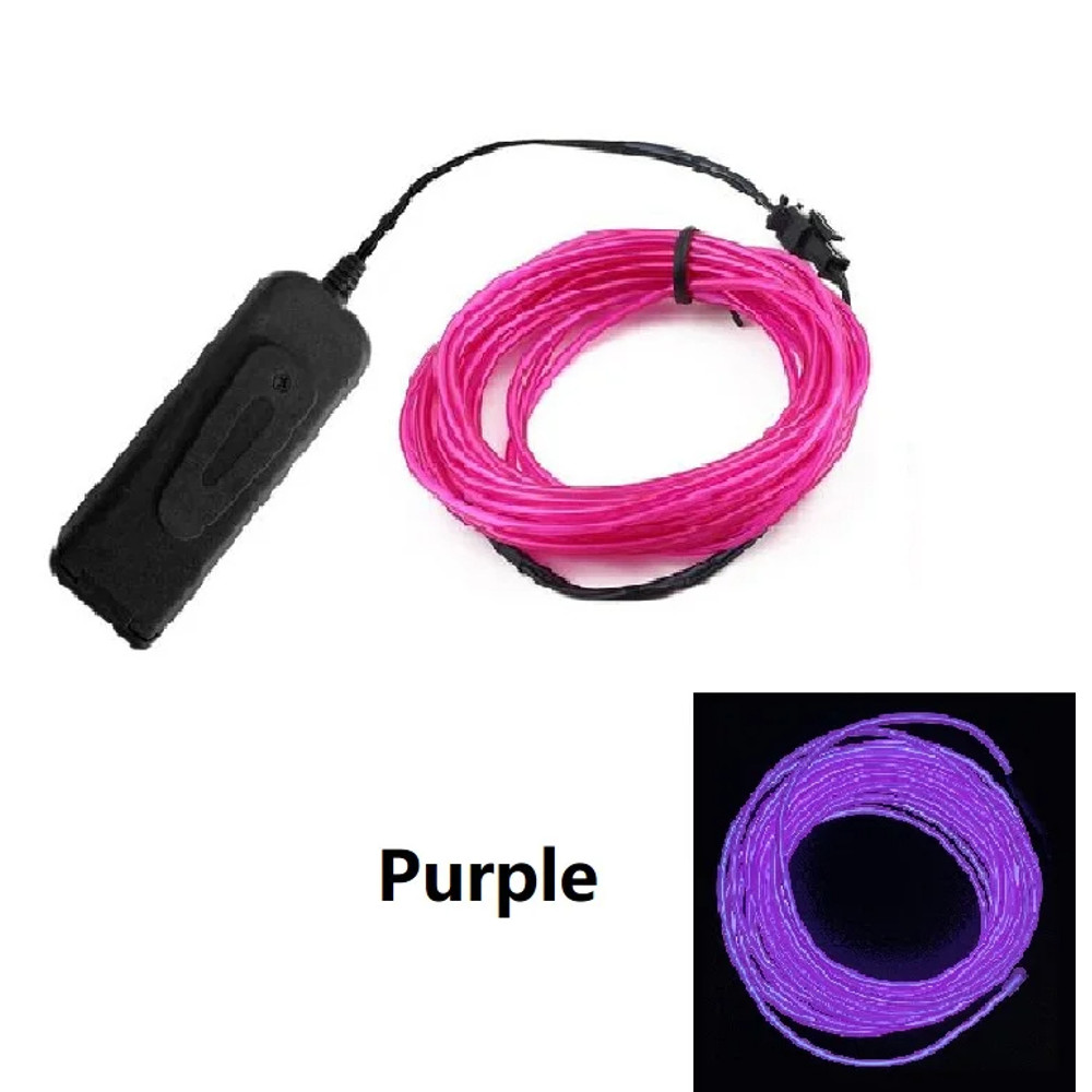 DIY Flexible Multi-Colored Neon Wire LED Lights purple