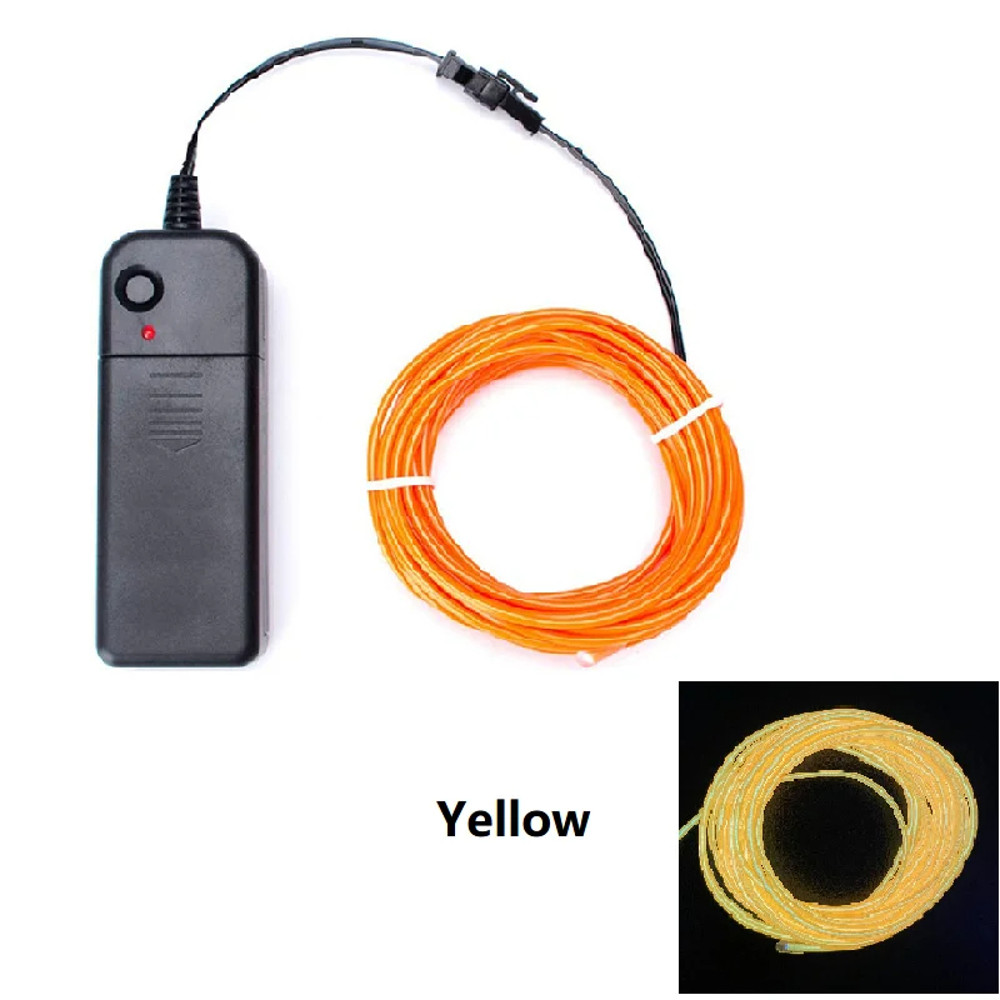 DIY Flexible Multi-Colored Neon Wire LED Lights yellow