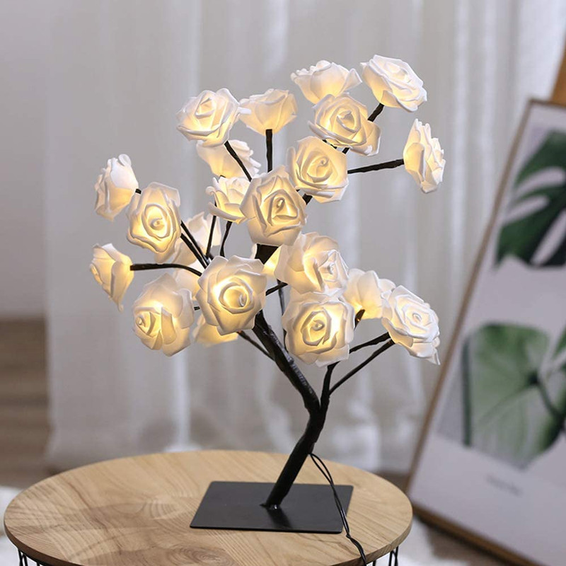 LED Rose Tree Lamp For Delightful Home Décor White
