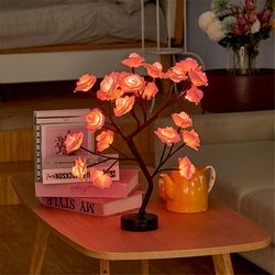 led rose tree lamp for delightful home decor