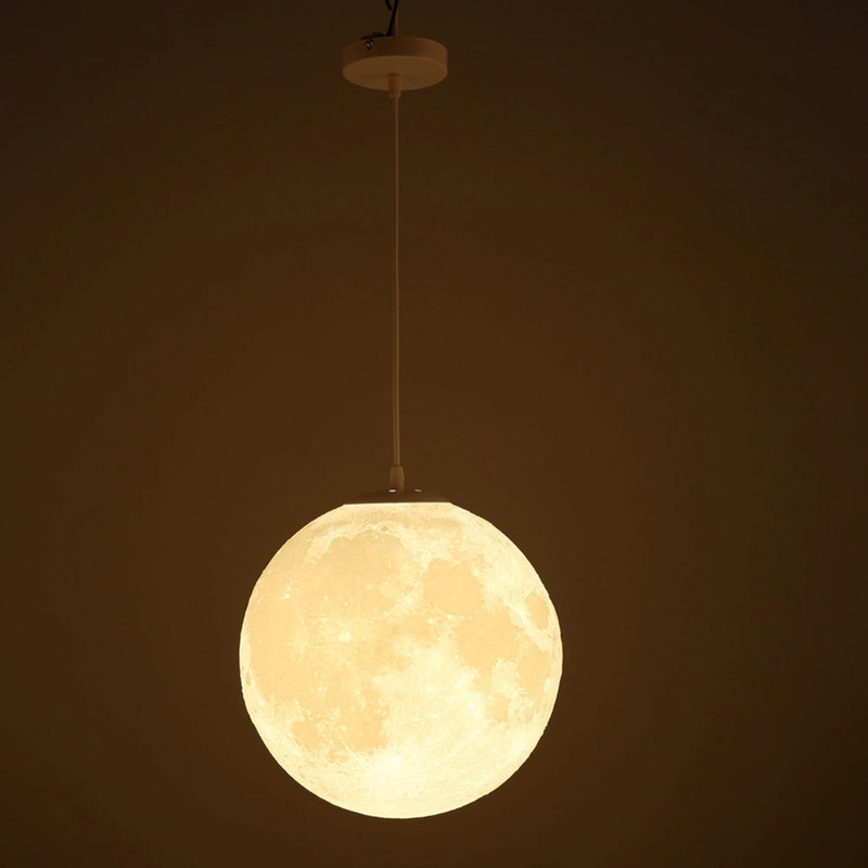 3D Hanging Moon Lamp For Home Decor warm white