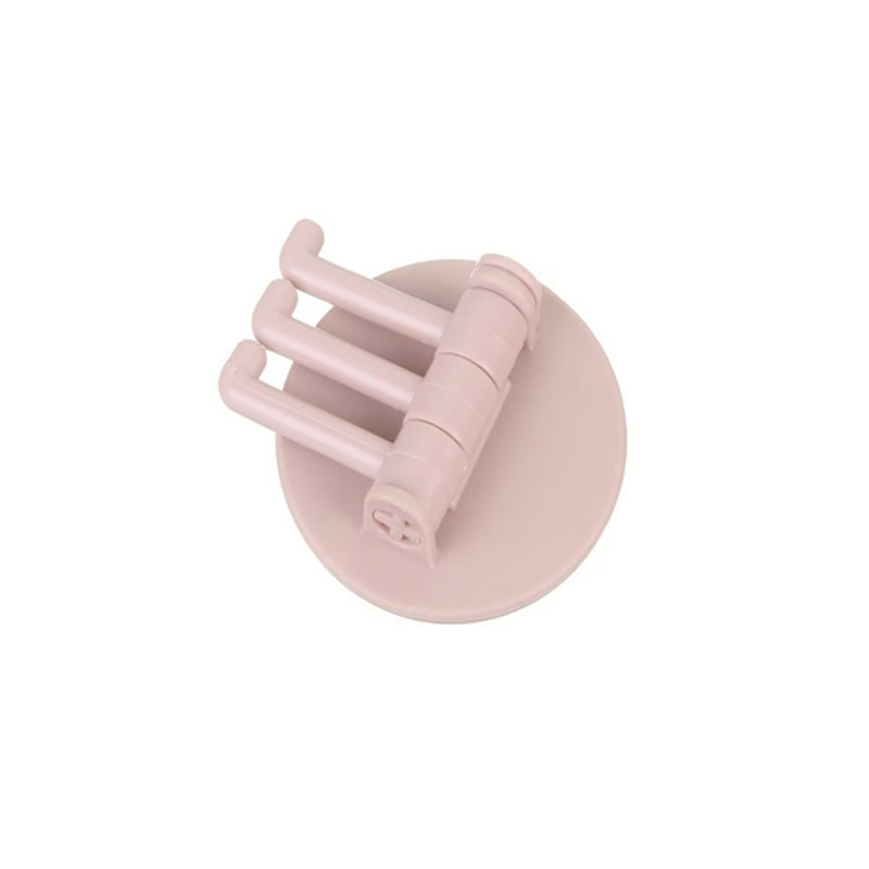 3 Branch Rotating Adhesive Wall Hook pink