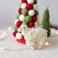Felt Sheep Ornament For Christmas Decoration