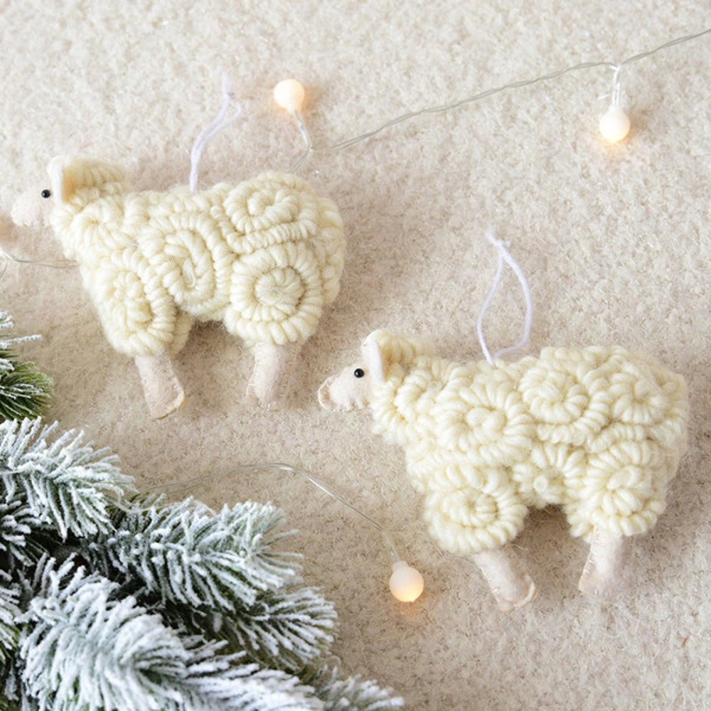 Handmade Christmas Sheep Decor